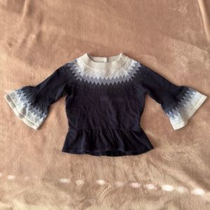 Janie and Jack Winter Sweater with Bell sleeves 6-12M